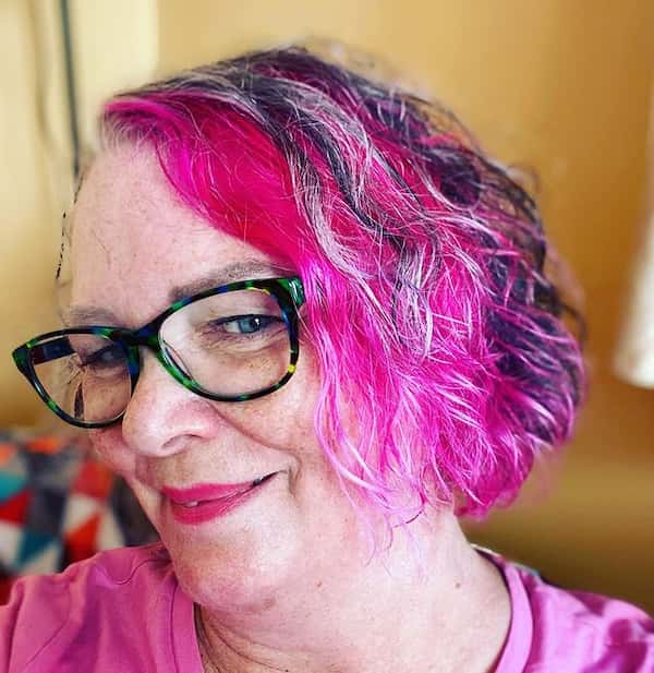 Curly Bob For Women With Glasses