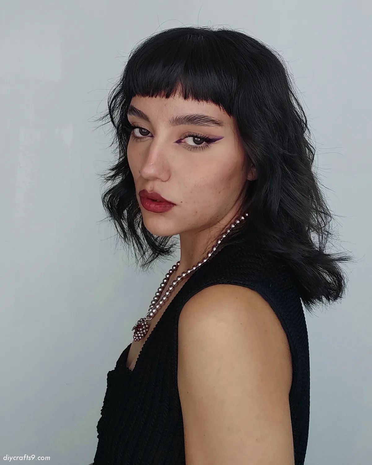 Dark Brown Shaggy Hair With Bangs
