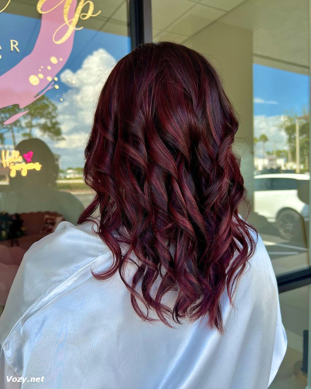 Dark Red U shaped Hair