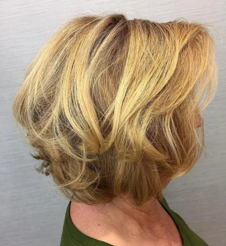 Golden Blonde Bob with Tousled Layers