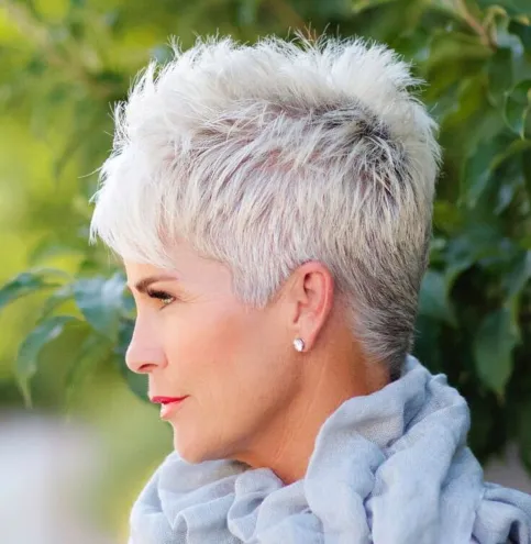 Gray Pixie for Thick Hair