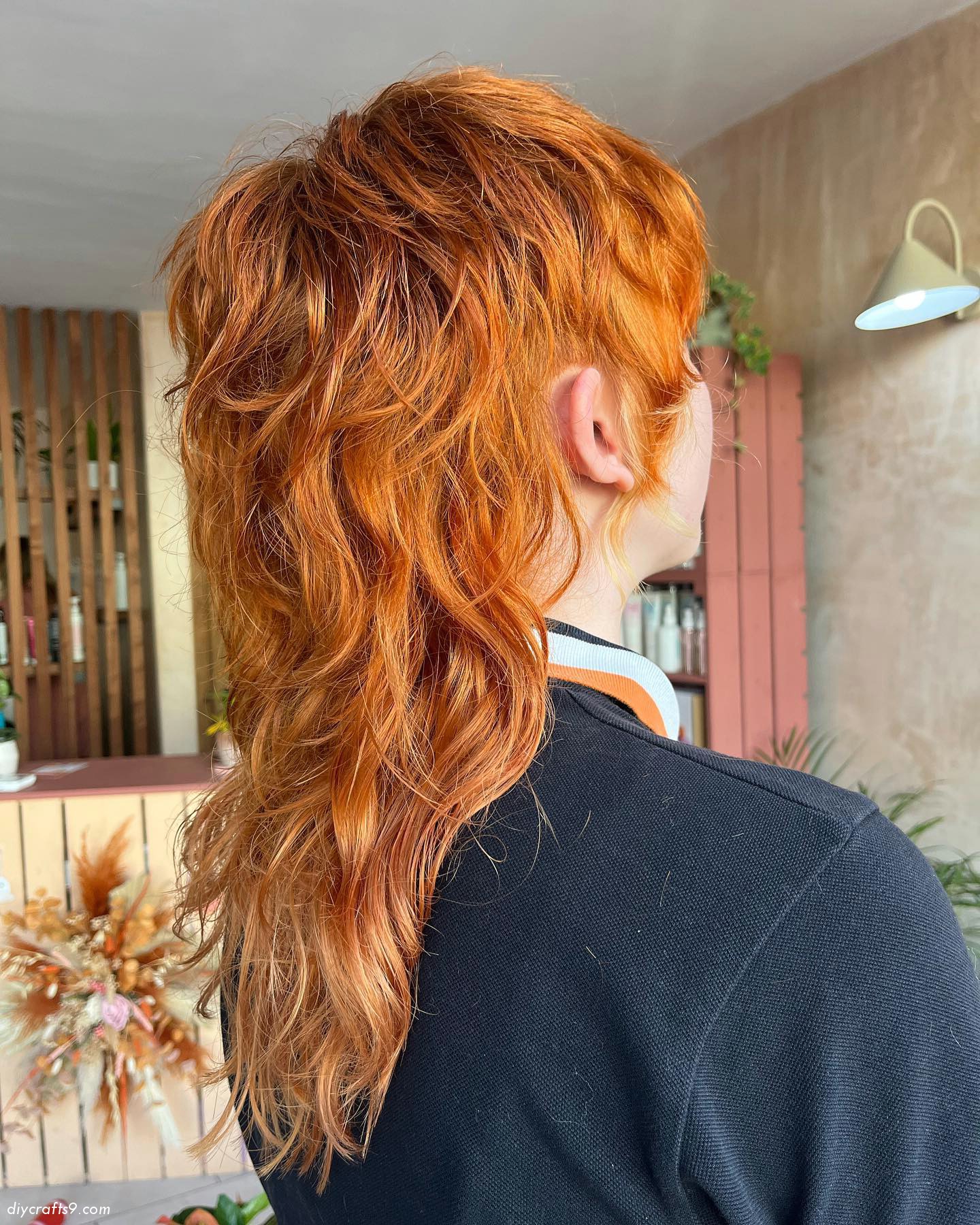 Hot Orange Shaggy Hair
