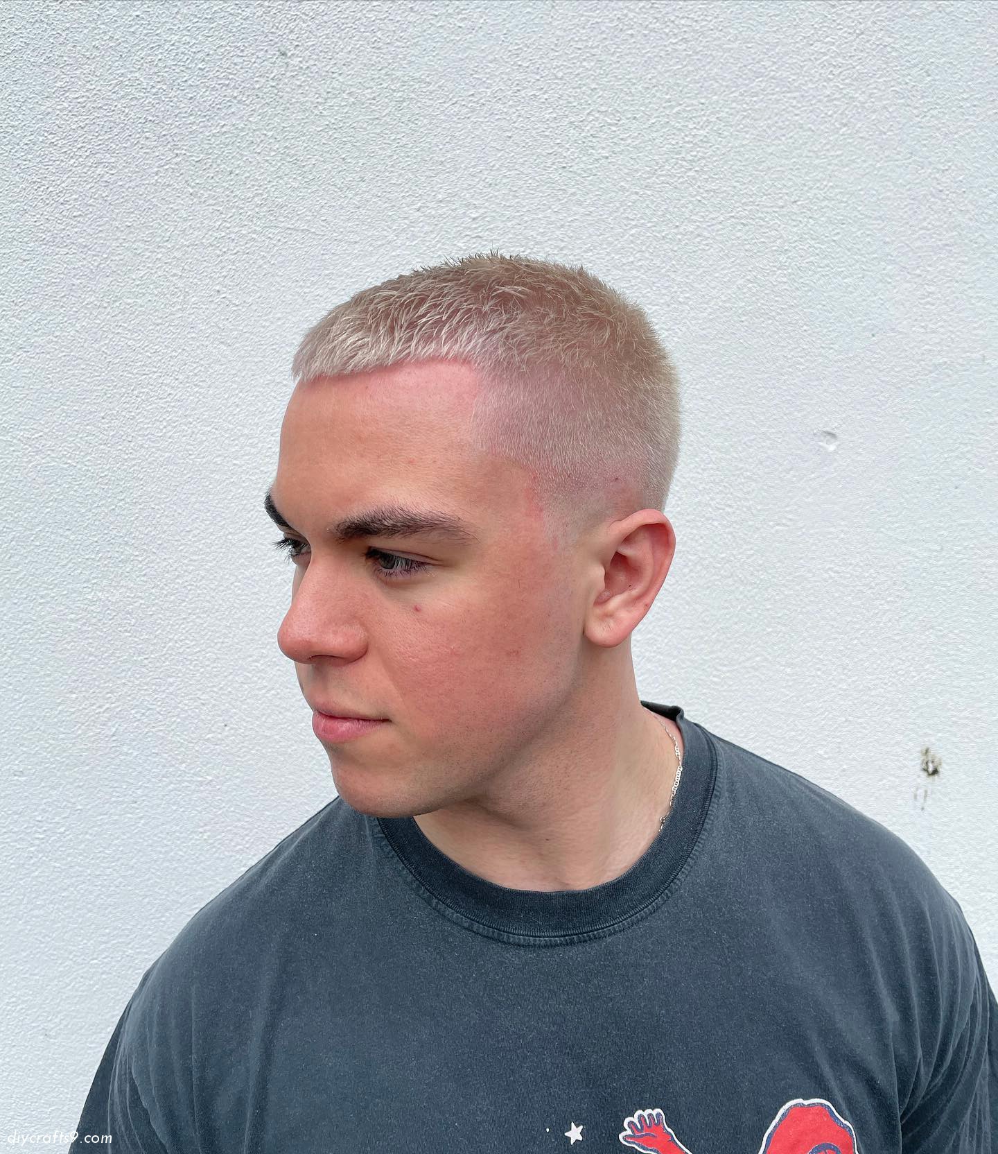Icy Blonde Buzzcut Hair