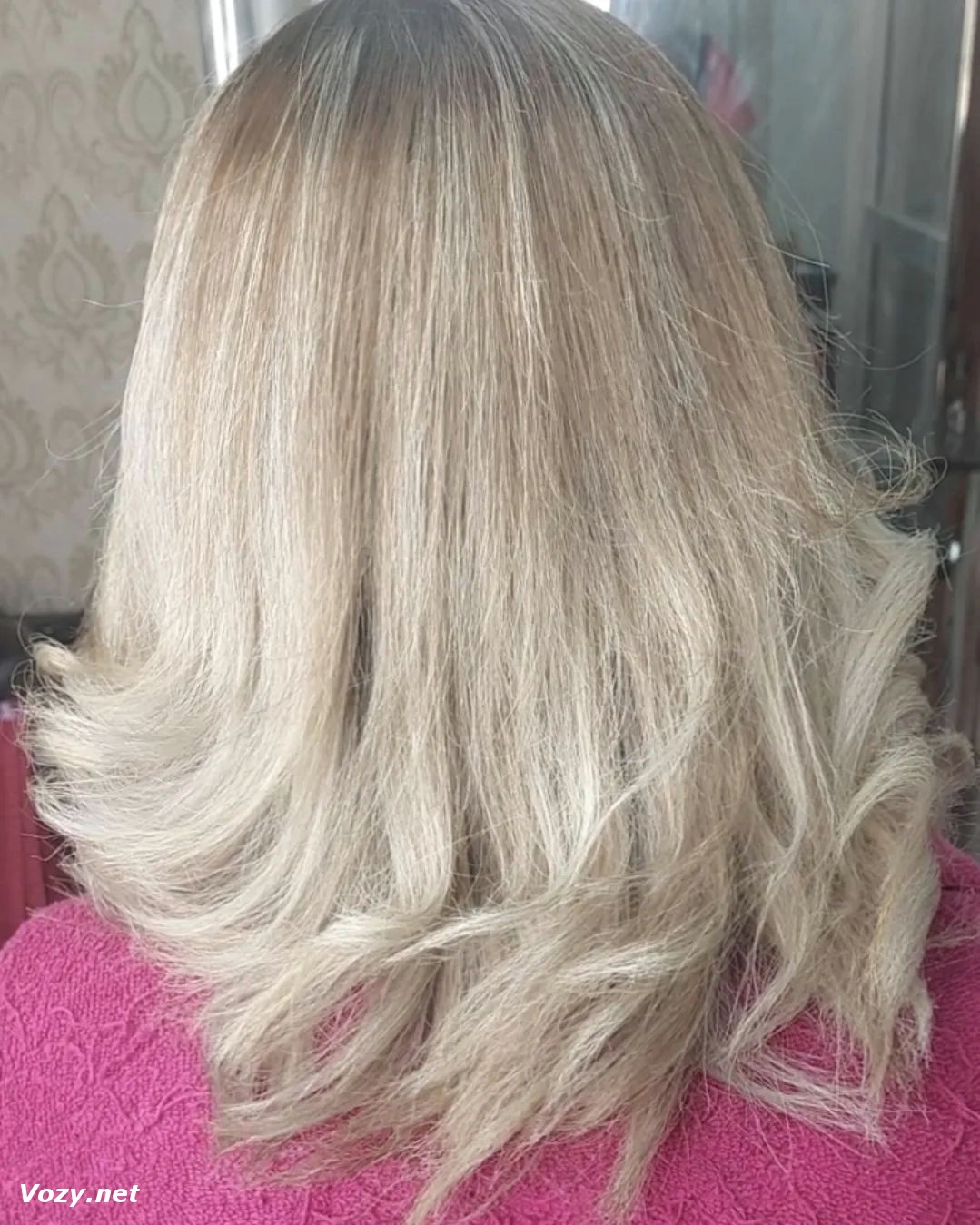Icy White U shaped Haircut