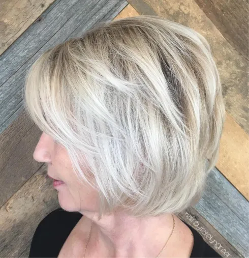 Layered Platinum Bob