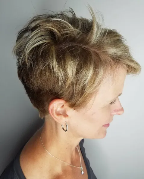 Messy Pixie with Chunky Highlights