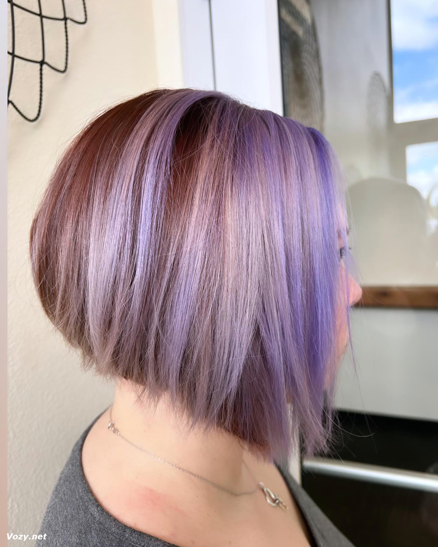 Pastel Razor Bob Hairstyle