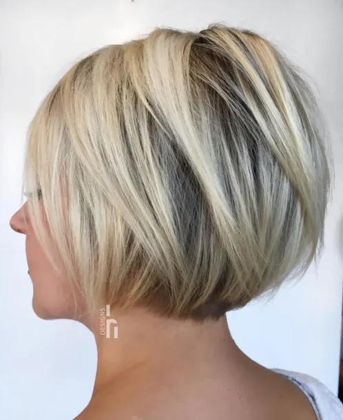 Short Bob with Long V Cut Layers
