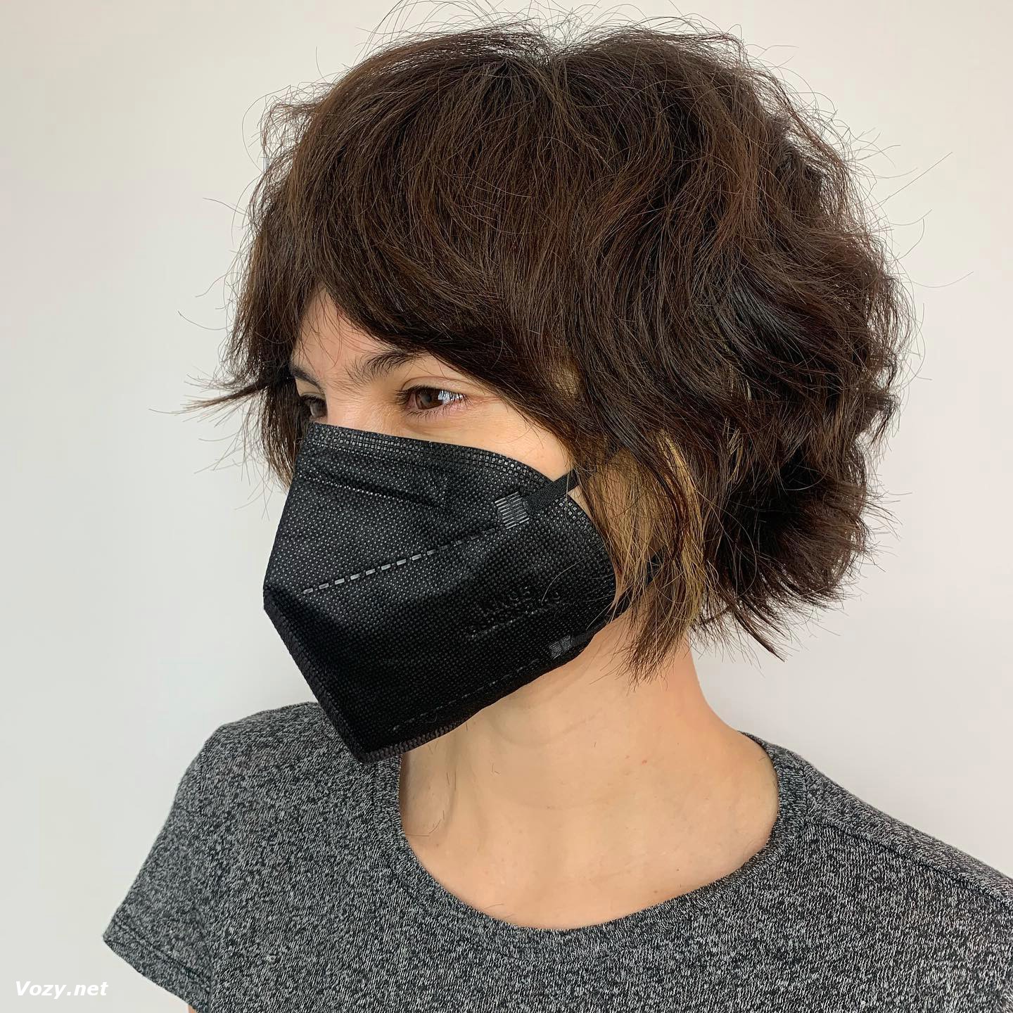 Short Voluminous Razor Bob Hairstyle