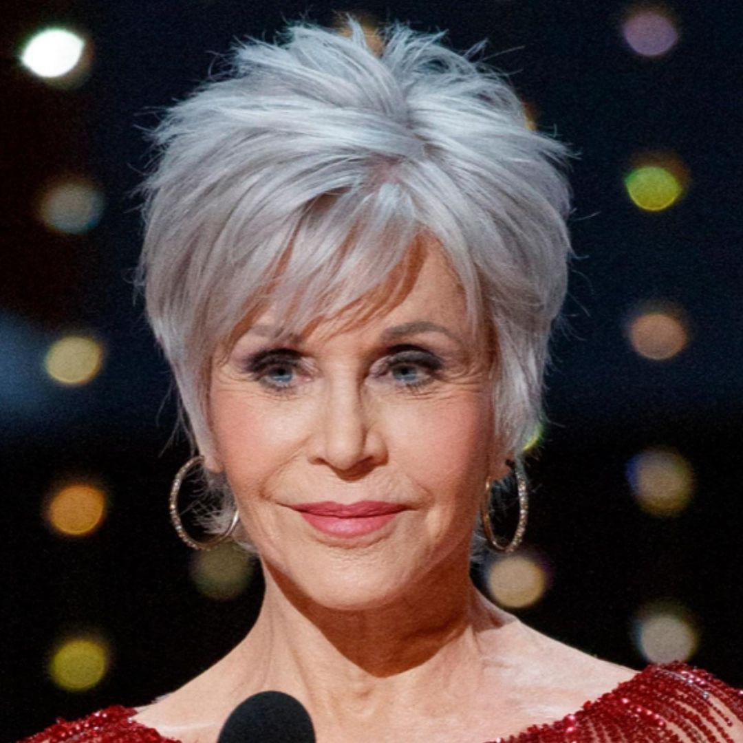 Silver Icy Jane Fonda Pixie Cut