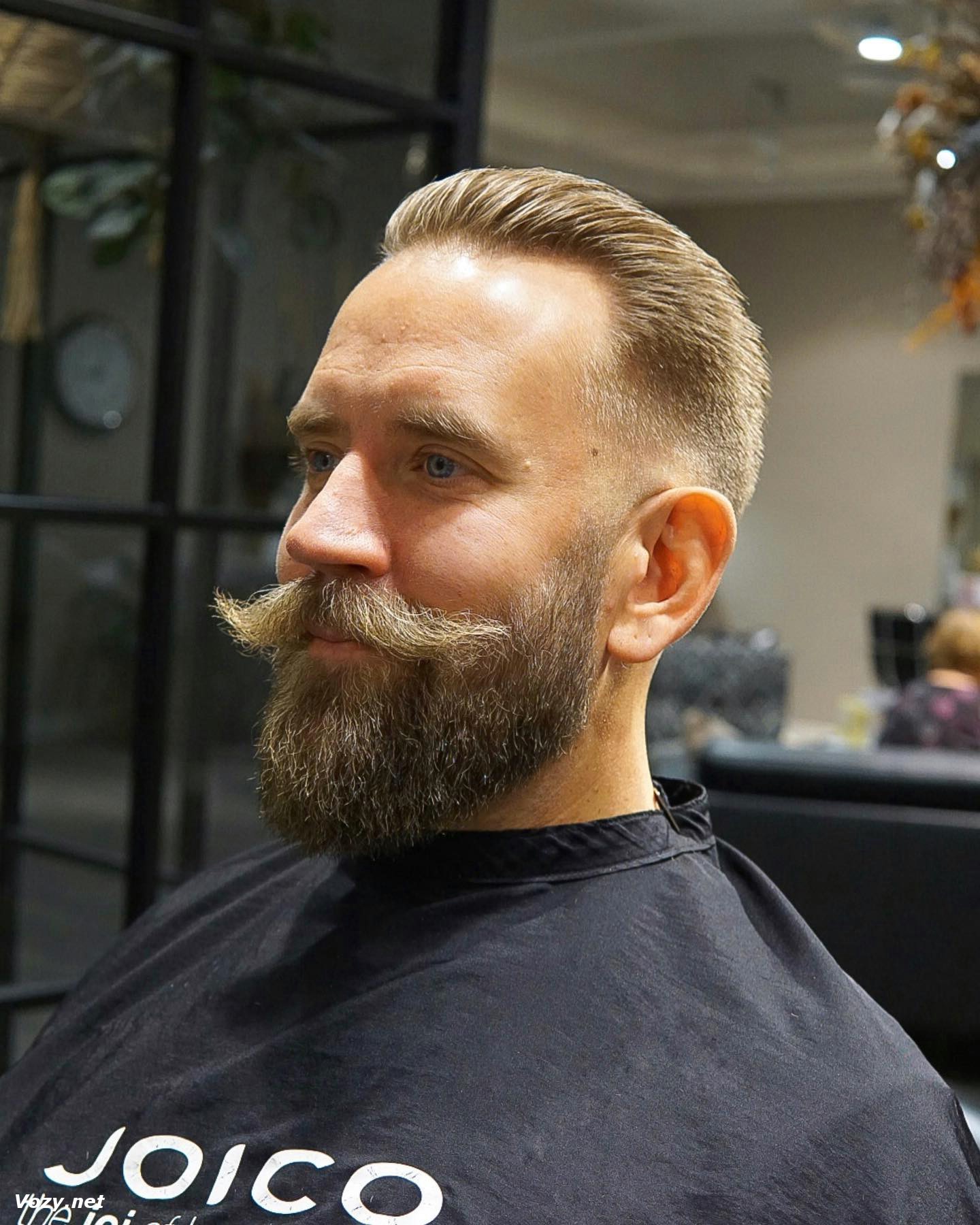 Slick Back Hair With A Beard