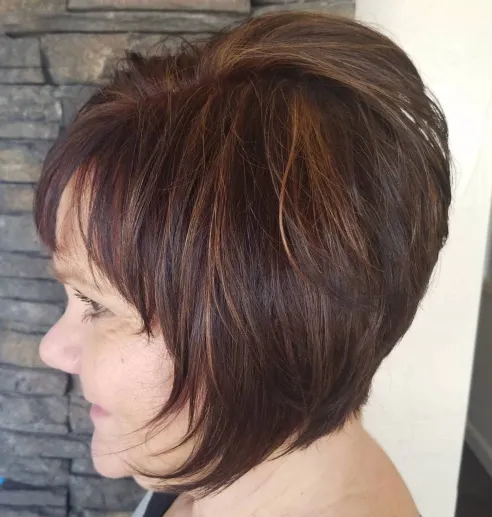 Stacked Bob with Bangs