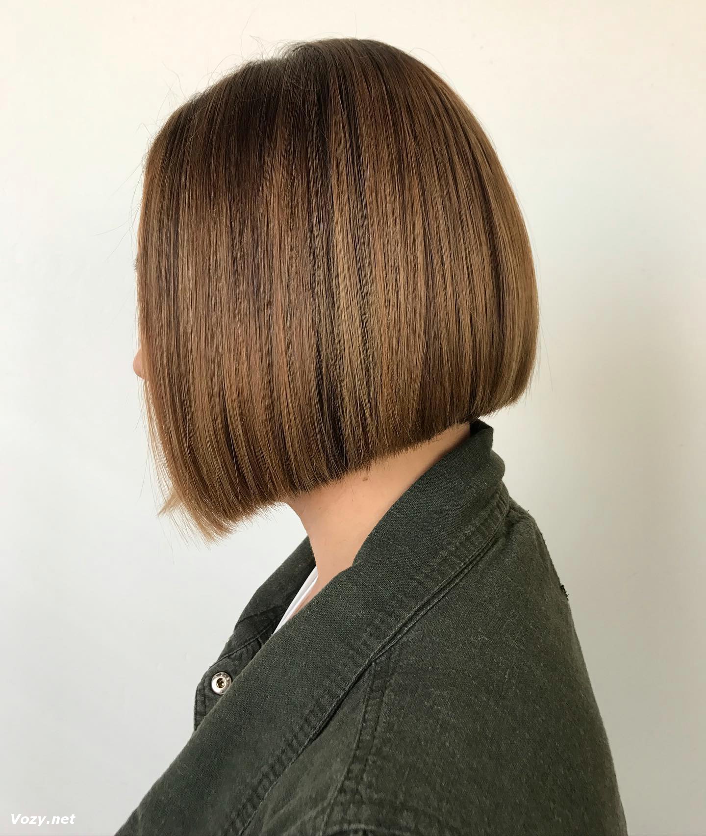 Straight Brown Razor Bob