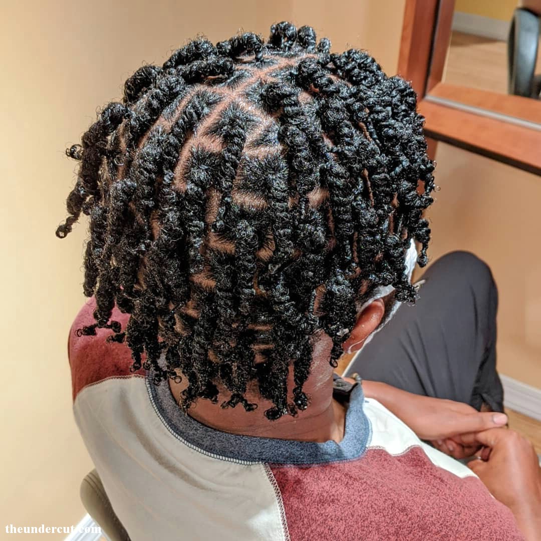 Thick Chunky Curly Mens Braided Hair