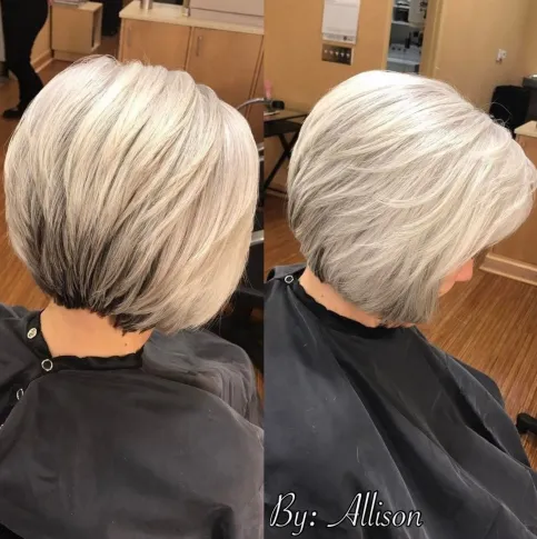 Two Tone Bob with Feathered Layers