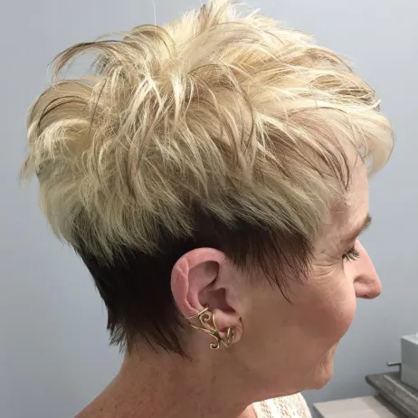 Two Tone Spiky Short Haircut