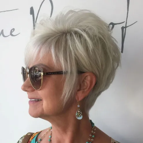Voluminous Gray Pixie Cut