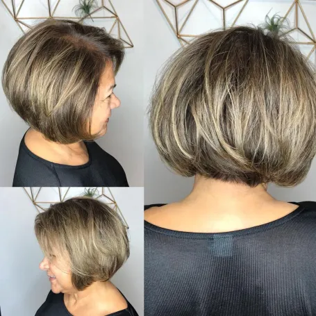 Voluminous Layered Side Parted Bob