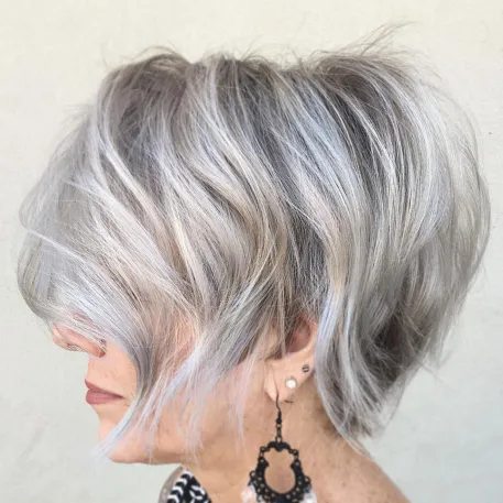 Wispy Silver Bob