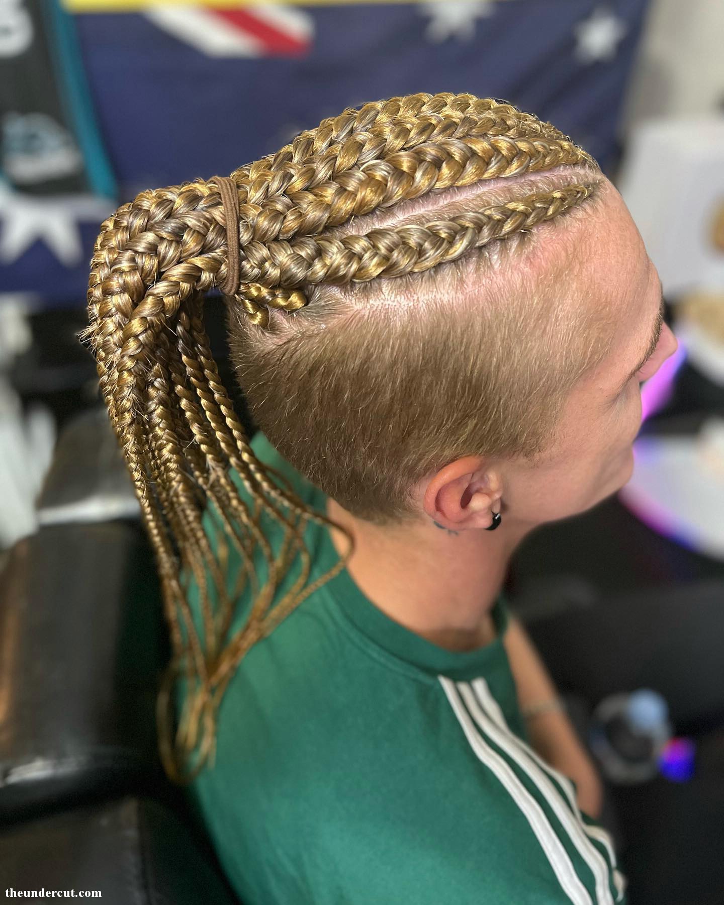 Yellow Blonde Mens Braided Hair