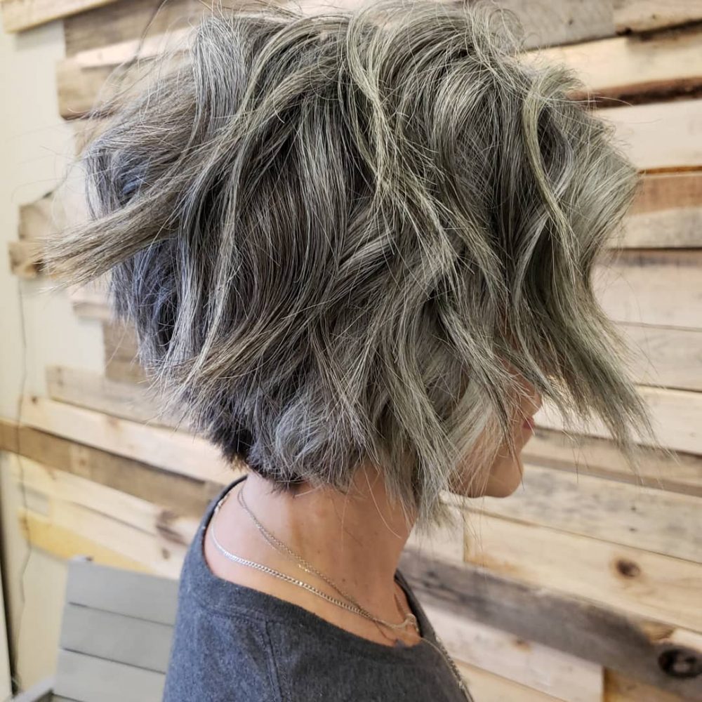 ash gray hair for 50 year olds