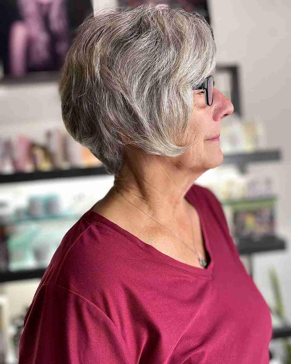 bixie cut with front layers for older ladies
