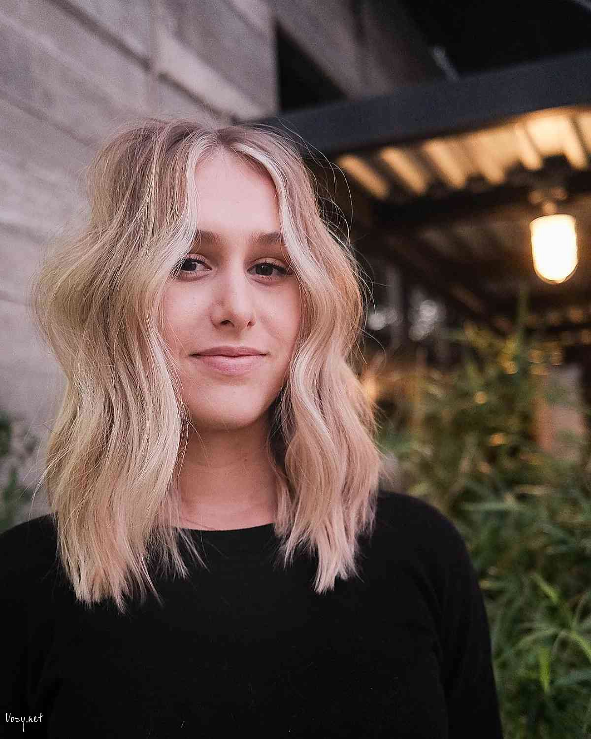 blonde shag haircut without bangs