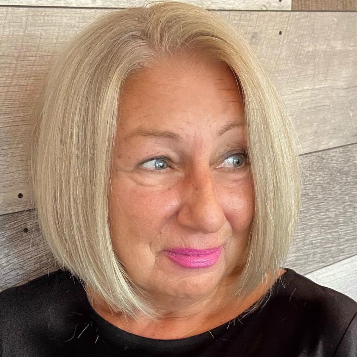 bob for women over 60 with straight hair and round face