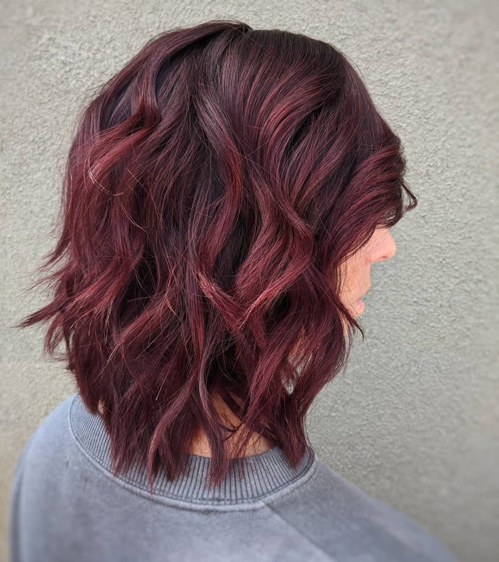 burgundy hair for women aged 50