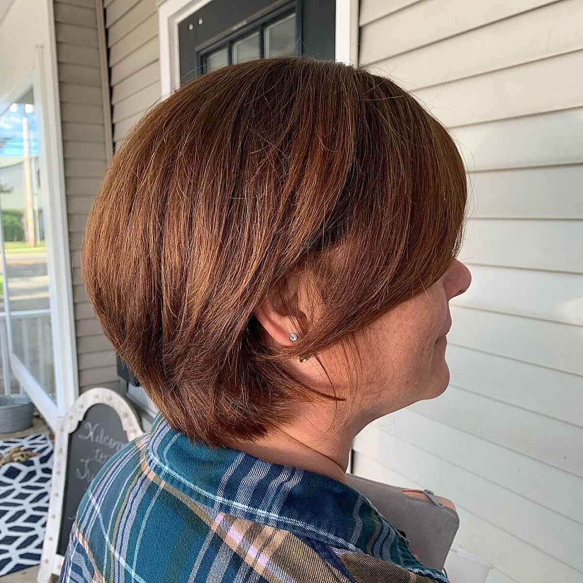 chestnut fall hair color for women over 70
