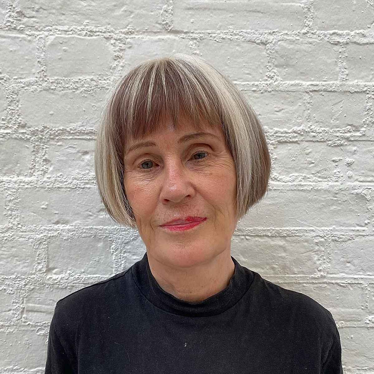 chic bob hairstyle for ladies over 60
