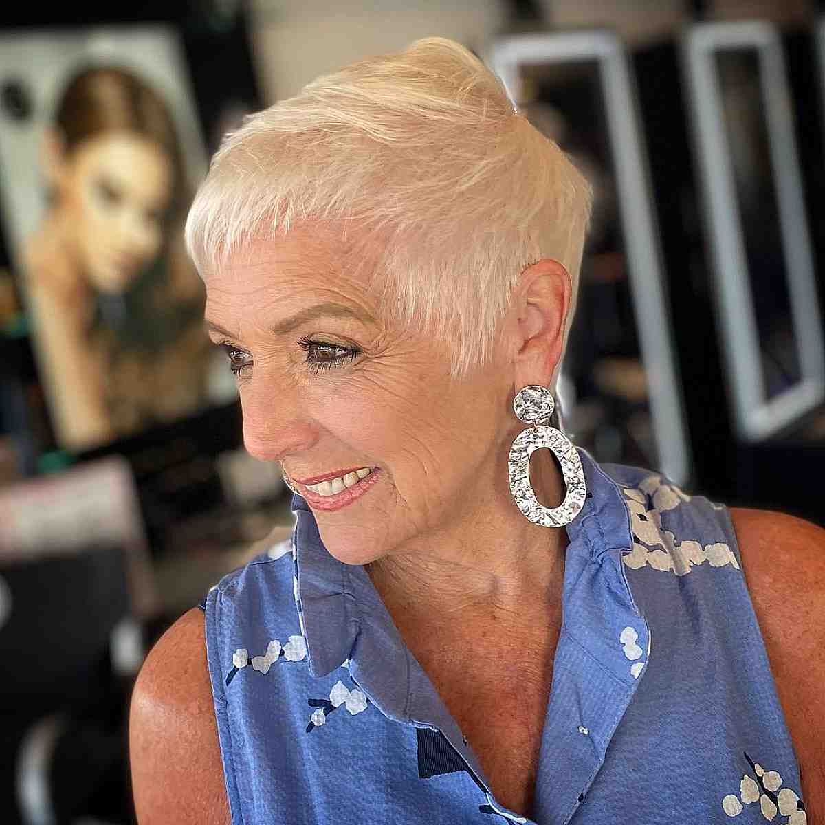 chic pixie for 70 year olds with super thin hair