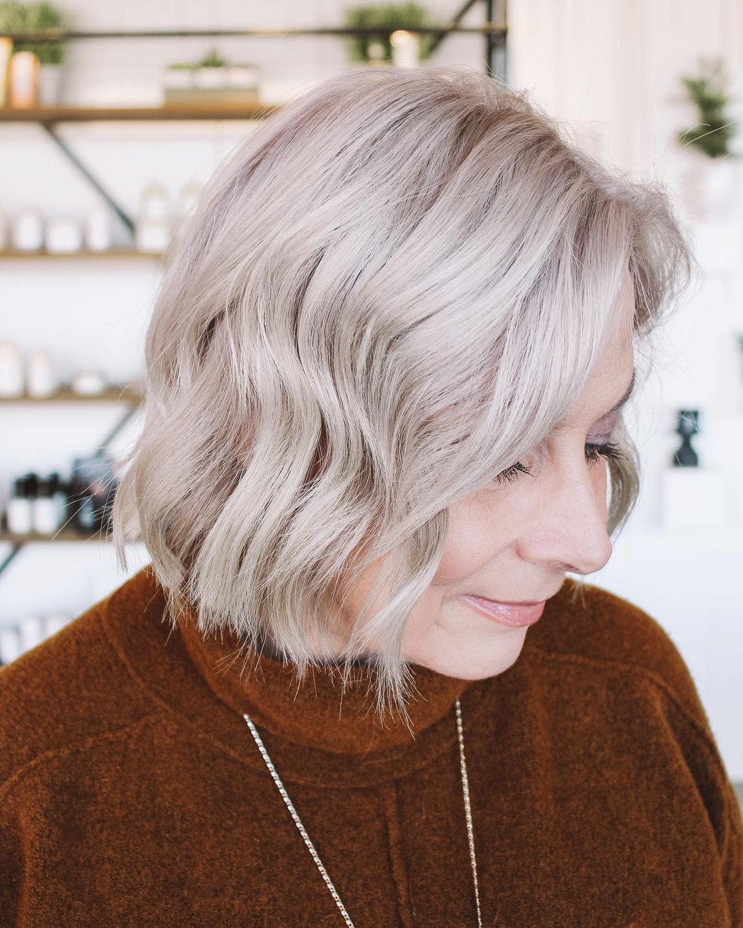 chin length cut for wavy hair