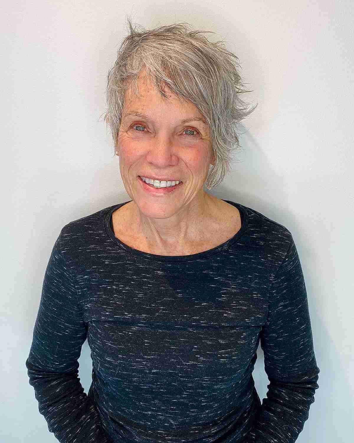 choppy gray pixie bob for a 70 year old lady