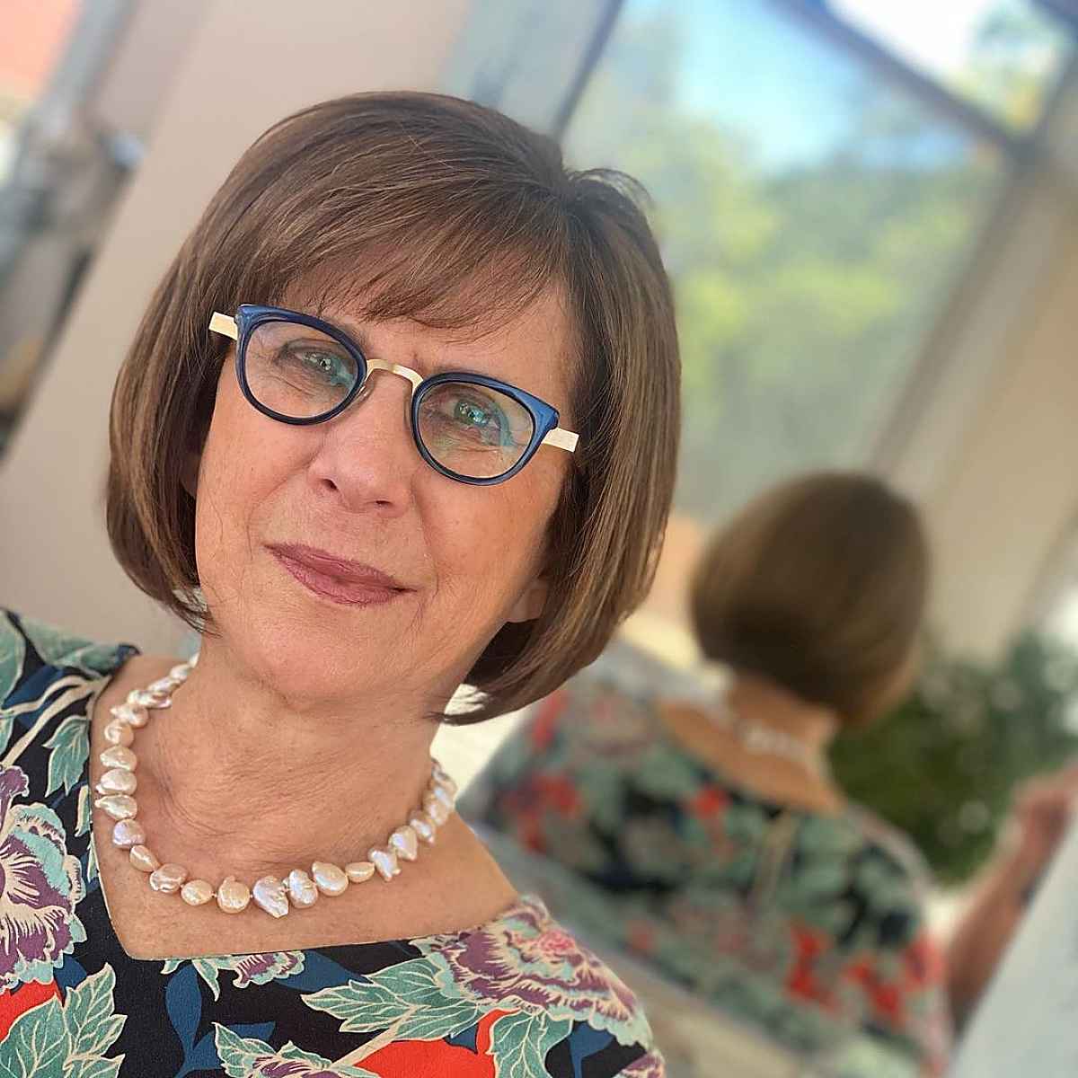 classic bob with fringe for women passed sixty