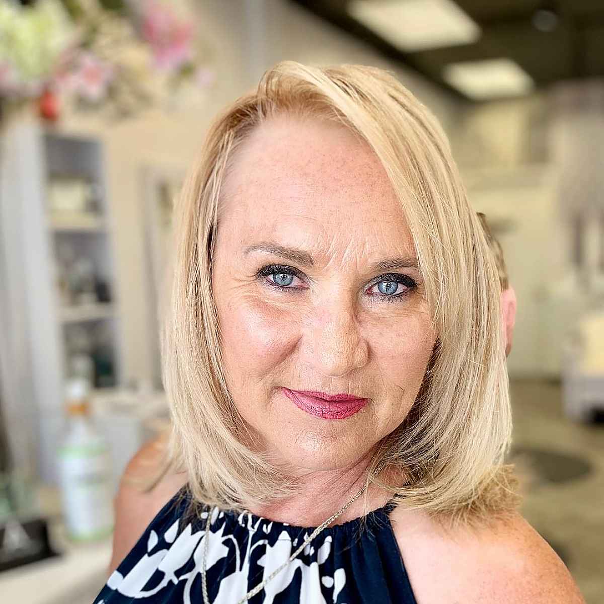 classic layered hairstyle for 60 year old women