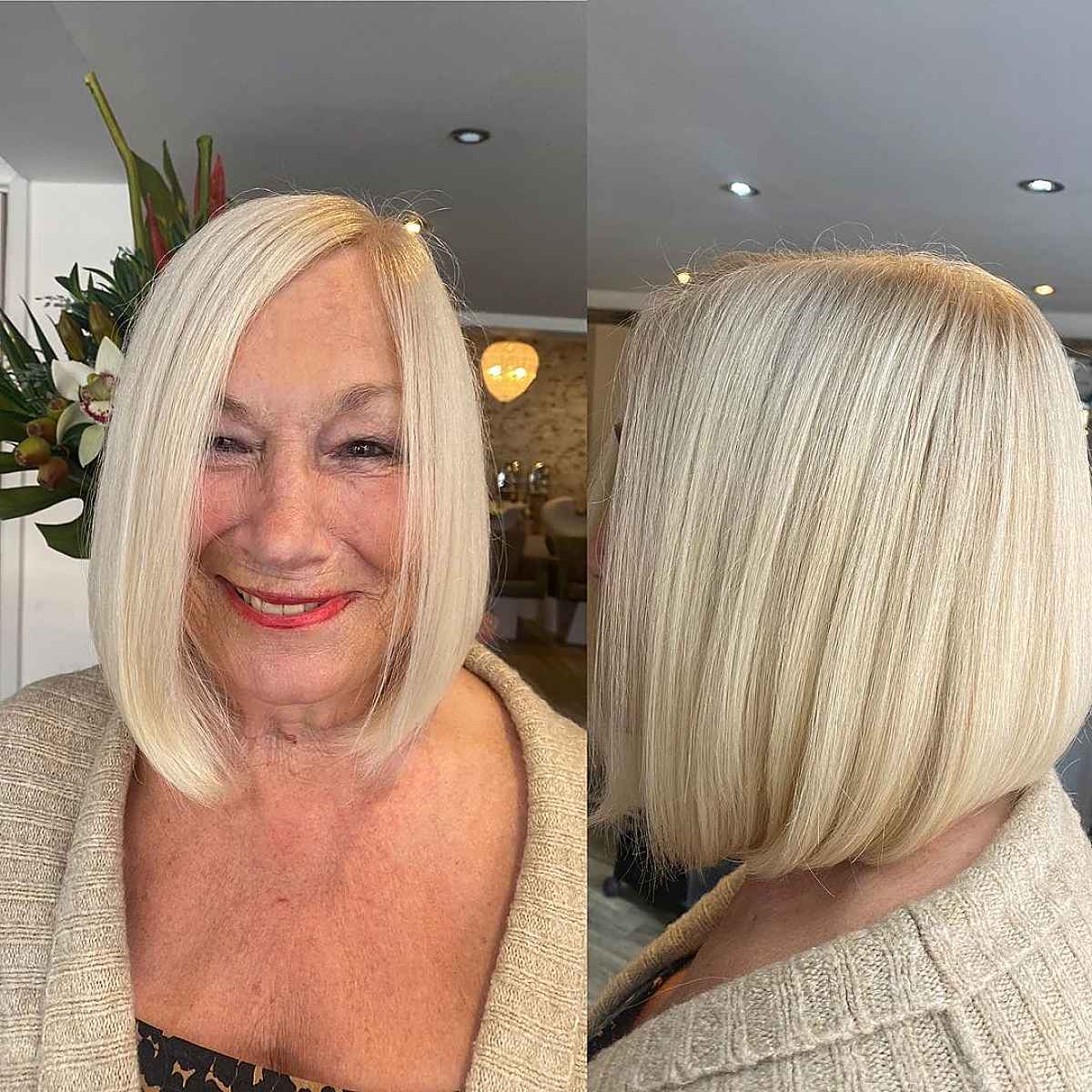 classic long bob for fine hair for women in their 60s