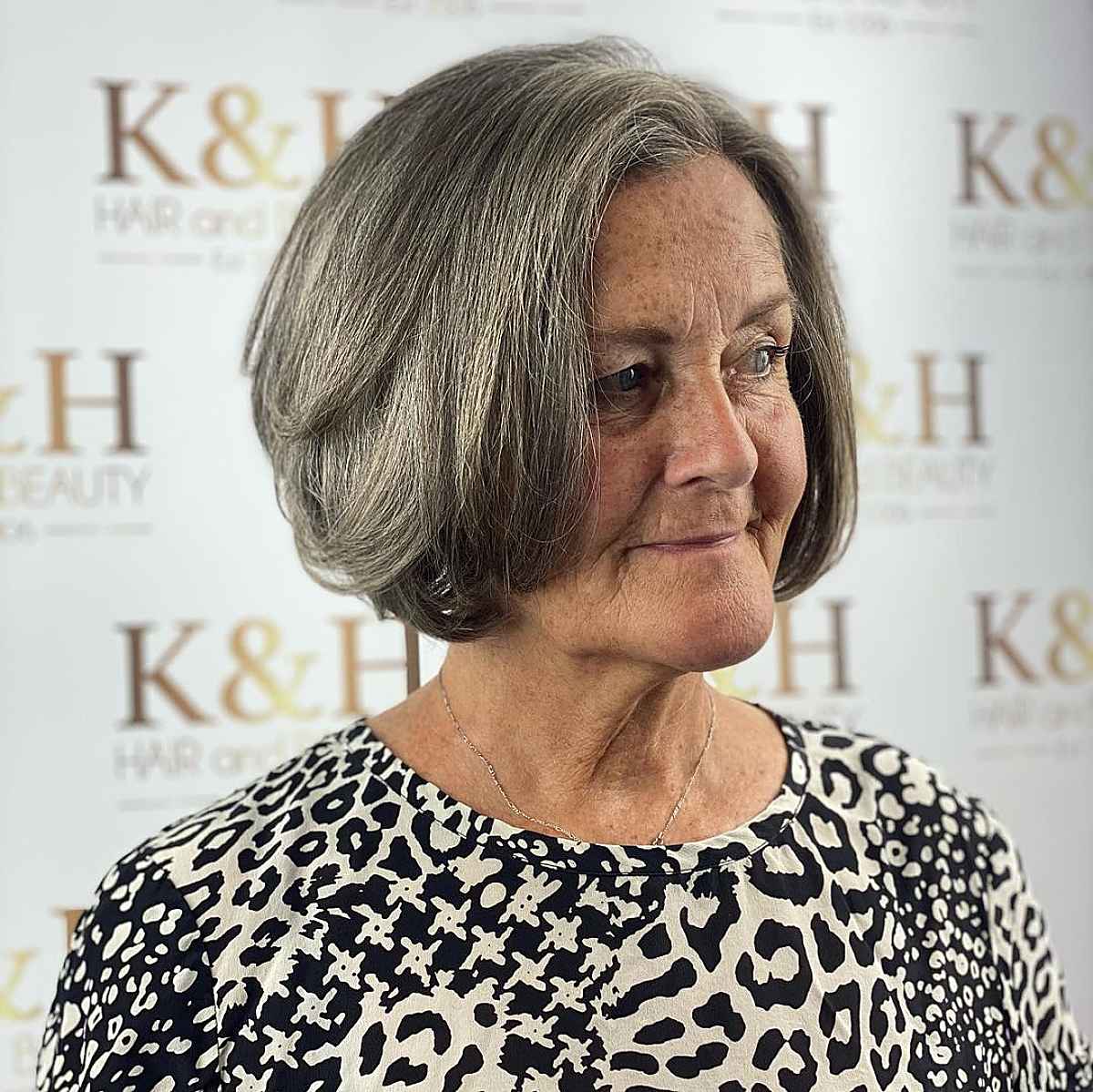 classy bob with layers for 70 year old ladies