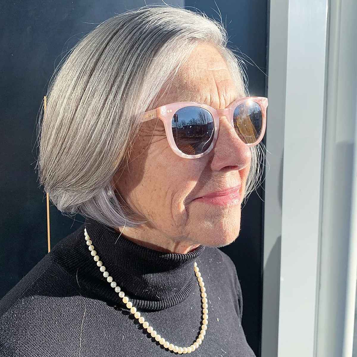 concave bob hairstyle for ladies past 70