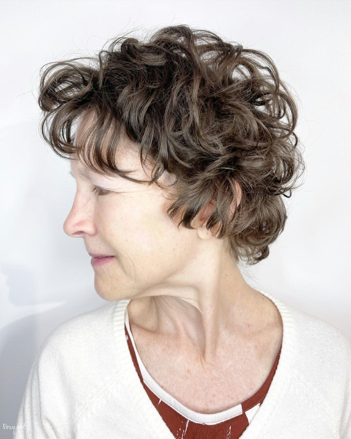 curly pixie with layers for women over 70
