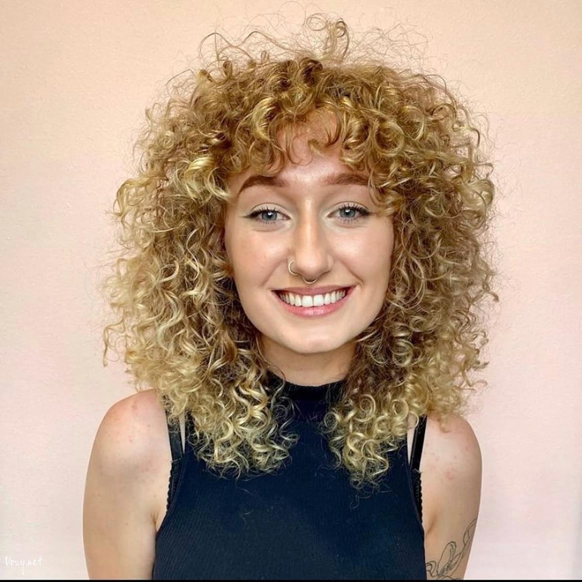 curly shag for women with thin hair
