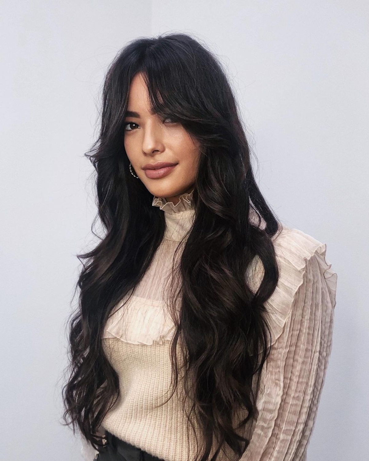curtain bangs on layered hair