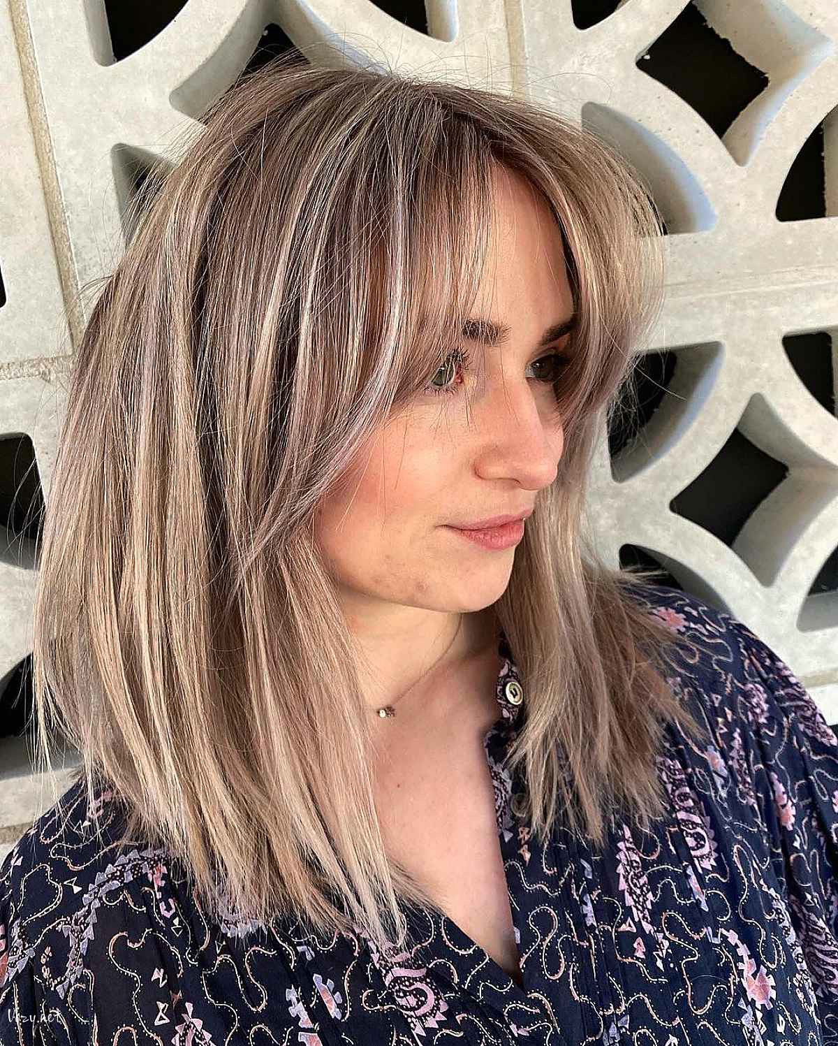 curtain fringe on mid length straight hair
