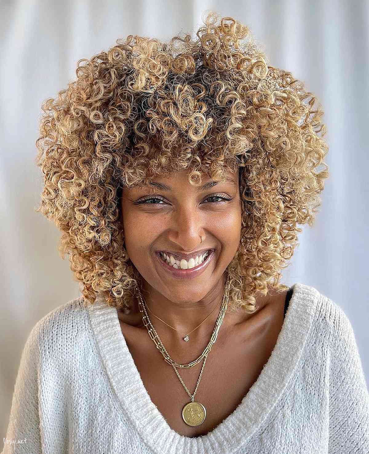 cute layered curls for black ladies