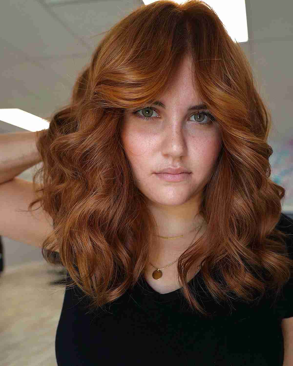 dark copper thick curtain fringe