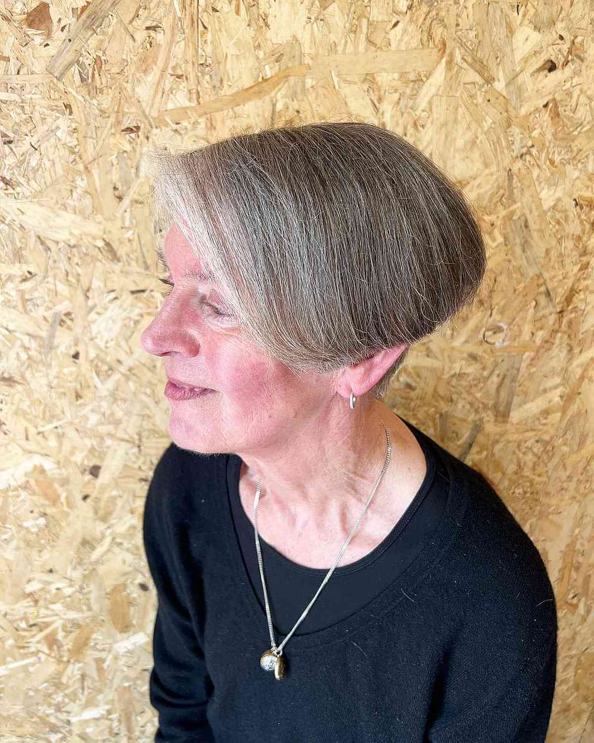 ear length wedge haircut for women over 70