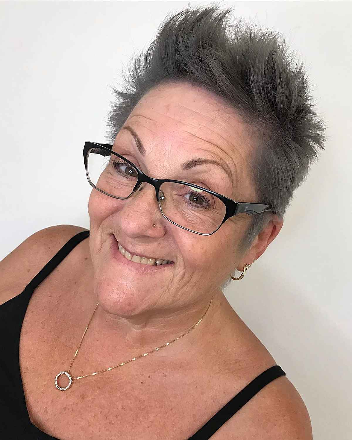 easy spiky pixie for older ladies over 60