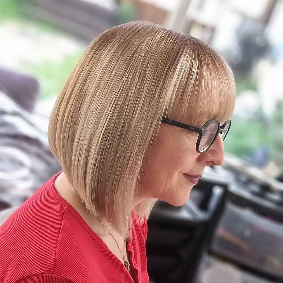 edgy angled lob for older ladies past 60
