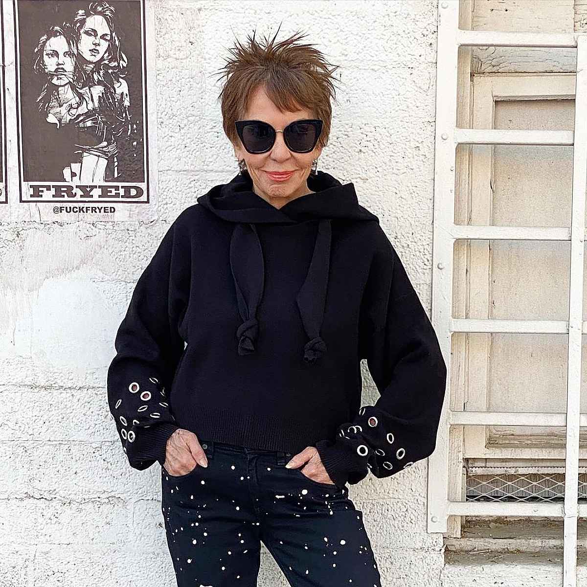 edgy brown pixie for 60 year old older women
