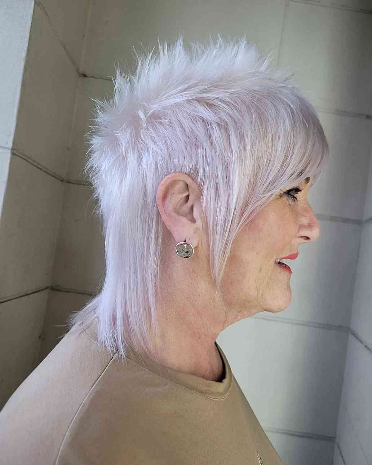 edgy mullet with spiky crown layers